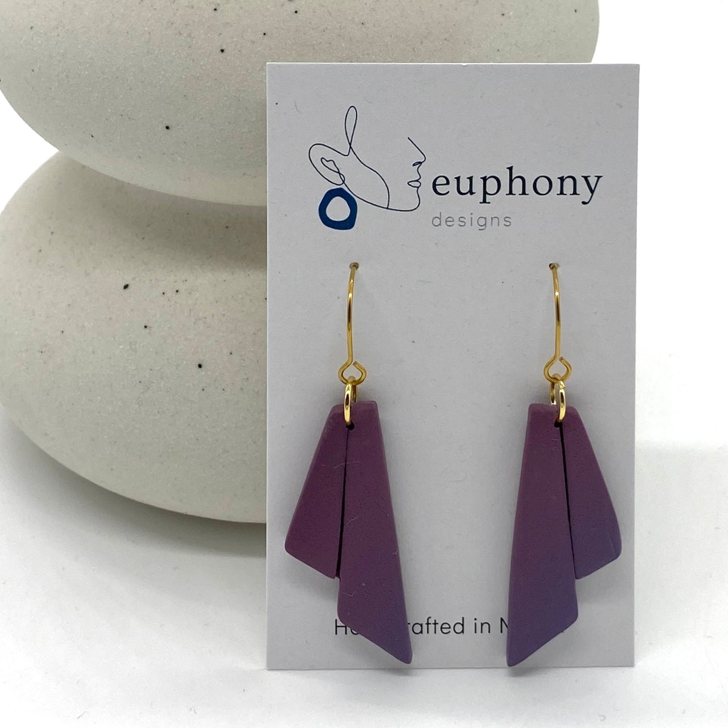 Twilight Purple Art Deco Earrings