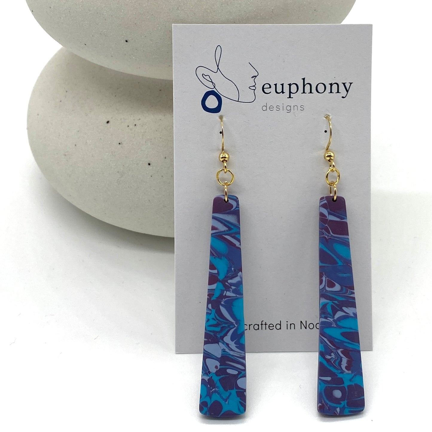 Twilight Swirl Long Baton Earrings