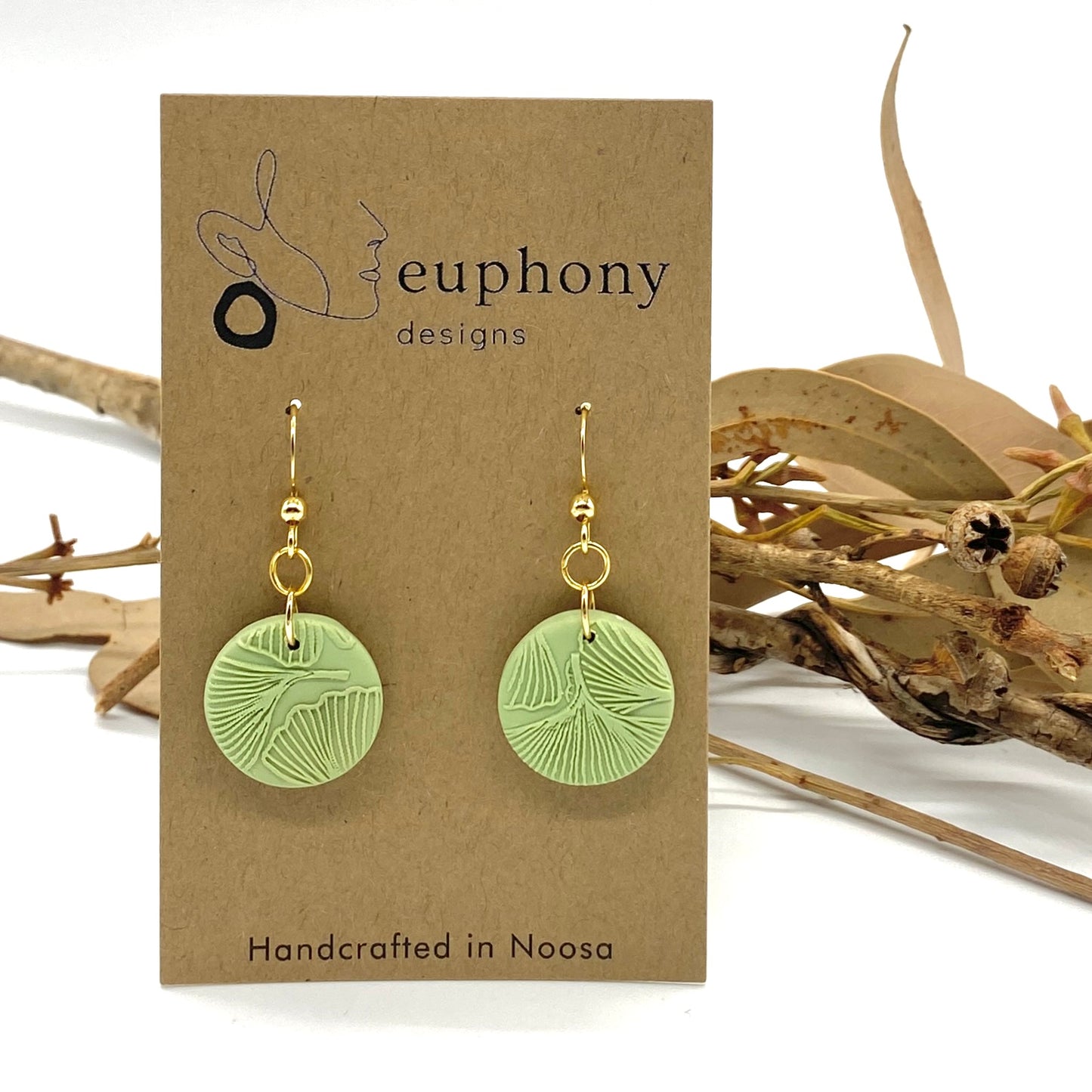 Light Green Circle Earrings