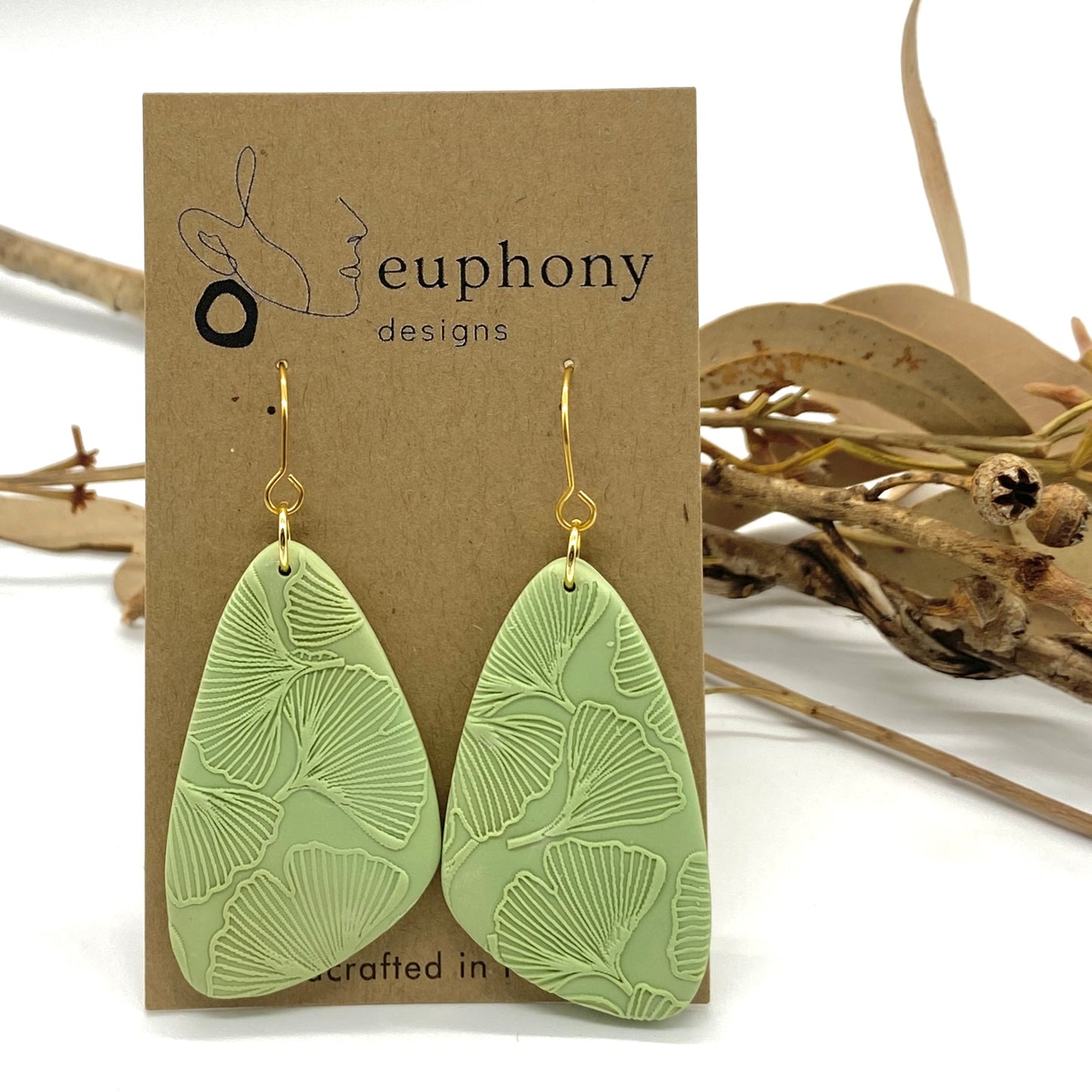 Light Green Large Dangle Earrings