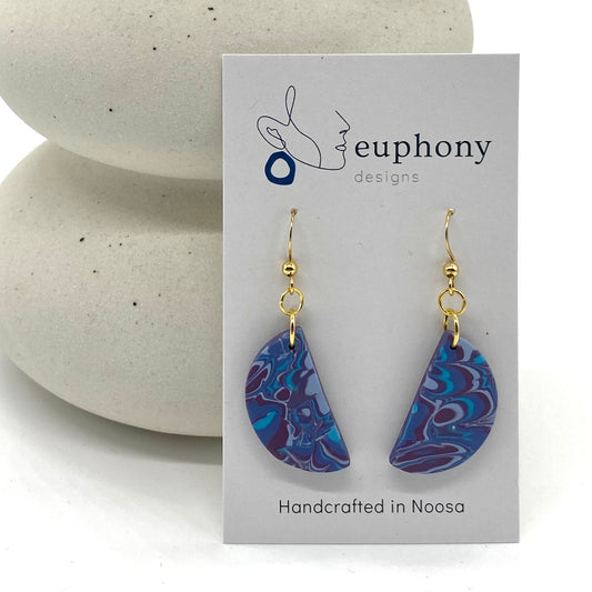 Twilight Swirl Half Moon Earrings