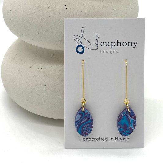 Twilight Swirl Oval Earrings