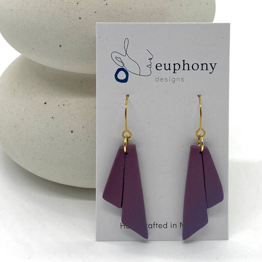 Twilight Purple Art Deco Earrings