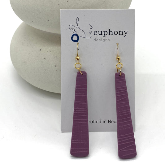 Twilight Purple Long Baton Earrings