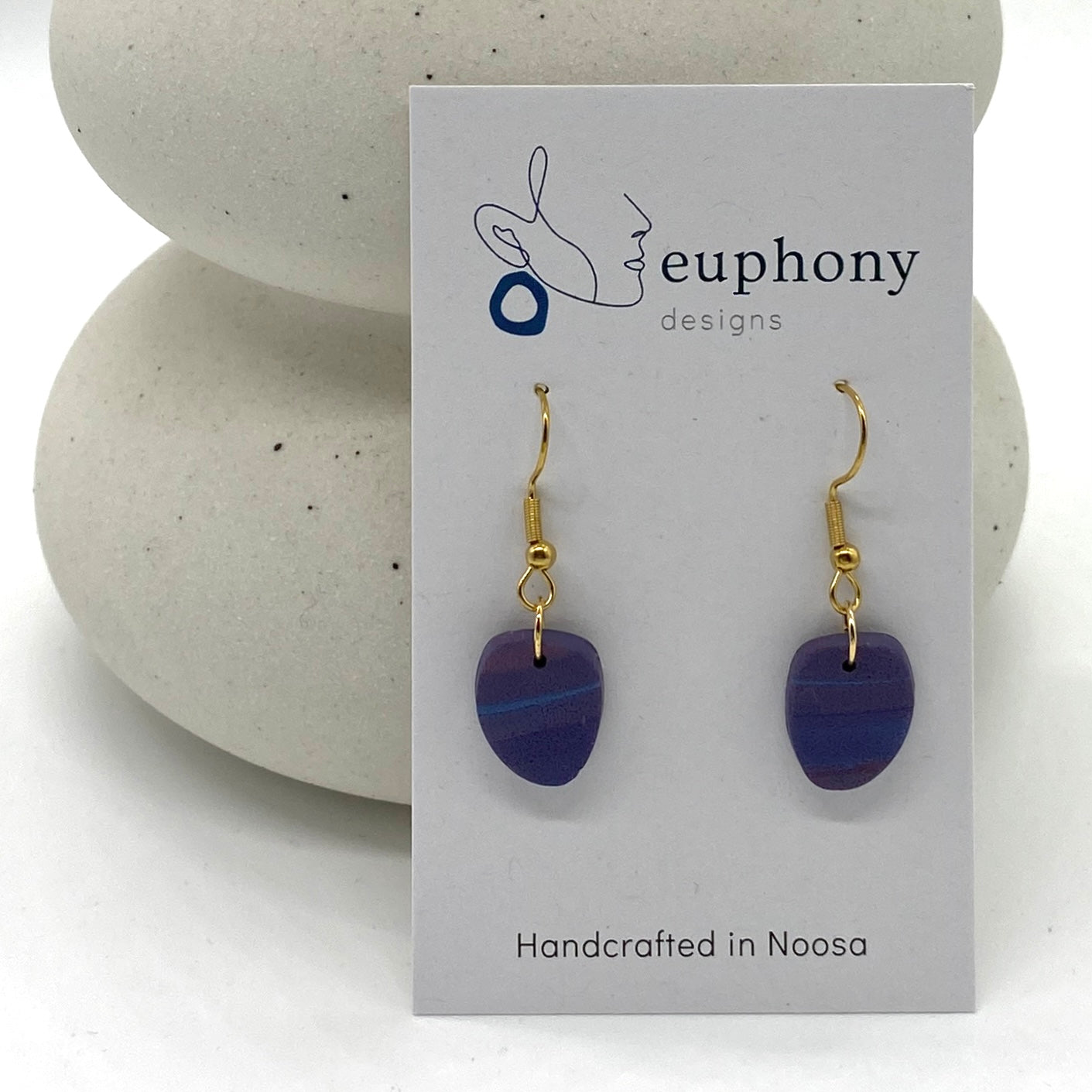Twilight Purple Pebble Earrings