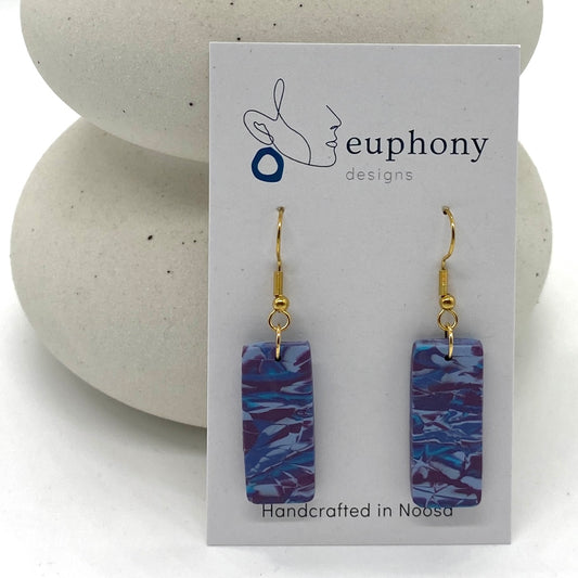 Twilight Swirl Rectangle Earrings
