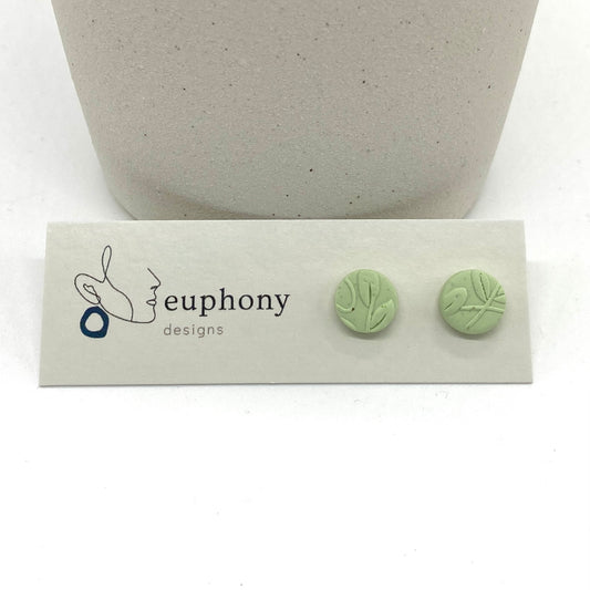 Light Green Vine Circle Studs